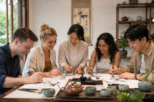 Singapura: Experiência de Pintura com Tinta Chinesa e Chá