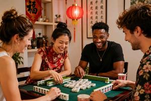 esperienza di mahjong cinese con un ospitante del luogo