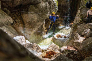 Bled/Liubliana: vía ferrata en la garganta de Hvadnik con puentes de cable