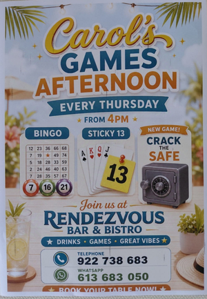 Carol's Games Afternoon every Thursday at Rendezvous Bar & Bistro