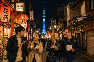 Asakusa: Guided Food Tour with 12 Dishes at 4 Local Eateries