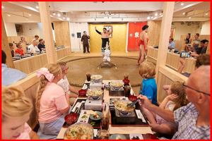 Tokio: Zapasy sumo z chanko nabe i mochi