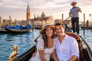 Balade en gondole privée et visite à pied privée à Venise
