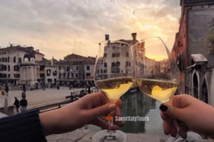 Venise : visite à pied au coucher du soleil avec dégustations gastronomiques et œnologiques