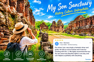 Vanuit Da Nang of Hoi An: excursie tempelcomplex My Son en Bo Bo-basis