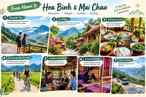 Vanuit Hanoi: dagtour naar de Mai Châu-vallei, het dorp Lạc en fietstocht