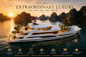 Vanuit Hanoi: Premium luxe dagtour naar Ha Long Bay met zonsondergang