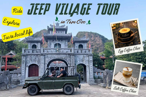 Ninh Binh: Jeep-tur til Tam Coc-landsbyen og kaffekurs