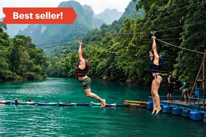 Phong Nha: Paradise Cave & Dark Cave with Zipline & Mud Bath