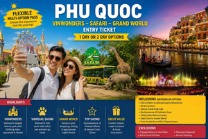 Phu Quoc: VinWonders, Safari & Grand World Entry Ticket