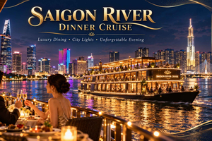 Esperienza sul fiume Saigon con tramonto e cena