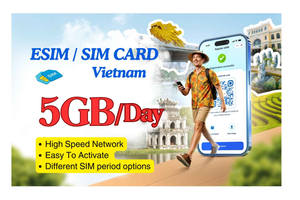 Vietnam: tarjeta SIM y eSIM con 5 GB de datos móviles al día
