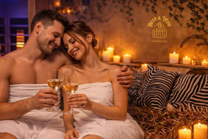 Private Wine Bath Experience with Sauna & Wine