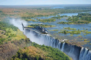 A Helicopter flight Over the Victoria falls
