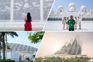 Abu Dhabi: Suuri moskeija, Zayedin kansallismuseo ja Louvre