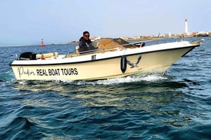 Faro: Pudim Real Boat Tours 6 timmar guidad tur med båt i Ria Formosa