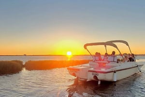 Depuis Faro : Excursion en bateau au coucher du soleil à Ria Formosa