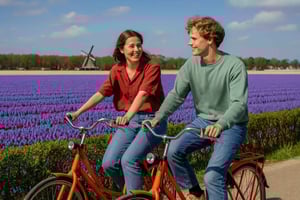 Amsterdam: 3-godzinna wycieczka rowerowa po polach tulipanów w pobliżu Keukenhof + autobus