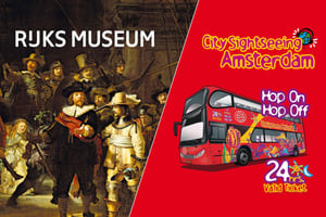 Amsterdam: Kombination Rijksmuseum & hop-on hop-off-buss