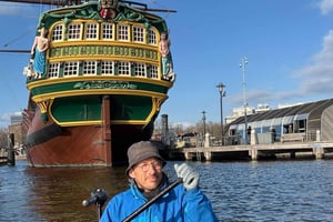 Amsterdams östra öar och hamnområde; guidad kanottur