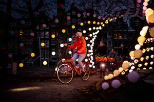 Amsterdam: Evening Lights Bike Tour with Guide