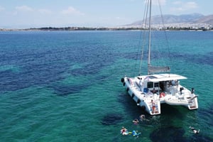 Athens Riviera Private Catamaran Cruise with Meal and Drinks
