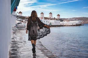 アテネ発ミコノス島行き：高速フェリー乗船券＆島内移動サービス