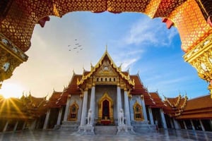 Bangkok : Visite de 2 temples (Bouddha d'or + Temple de marbre)