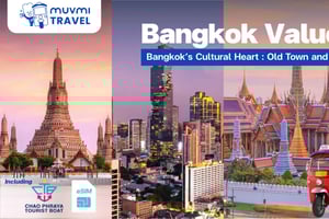 Bangkok Combo: Tuk Tuk App Pass, Chao Phraya Boat & E-sim