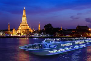 Bangkok : croisière blanche de luxe avec buffet et divertissement