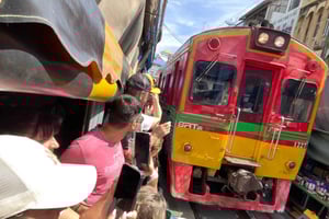 From Bangkok: River, Railway and Floating Markets Tour