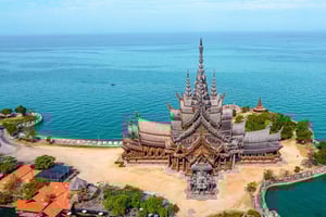 Vanuit Bangkok: Het heiligdom van de waarheid met privétransfer