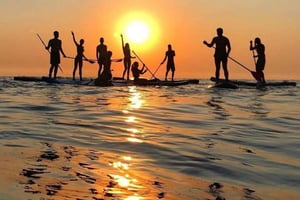 Barcelona: Paddle surfing o wschodzie lub zachodzie słońca z fotografią