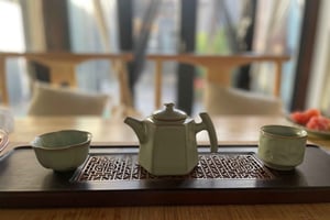Chinese Tea ceremony in Beijing Hutong courtyard
