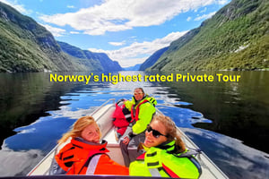 Bergen: Fiorde de Bergen em um barco Zodiac ou Pontoon