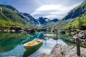 Bergen: Lago Glaciar Bondhus no Parque Nacional Folgefonna