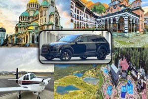 Voo panorâmico sobre o Mosteiro de Rila, 7 lagos e spa termal