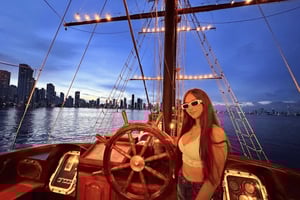 Solnedgång över Cartagena Bay på Phantom Boat