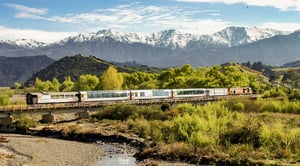 Aan boord van de TranzAlpine-spoorlijn