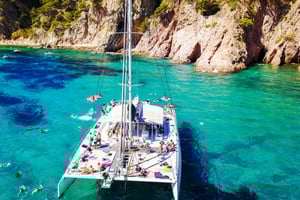 Lloret de Mar: Catamaran Sailing Cruise with BBQ and Drinks