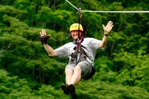 Jaco: Zipline-tur med utsikt över berg och hav och vattenfall