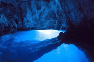 De Dubrovnik: Ilhas Elaphiti e passeio de lancha na Caverna Azul
