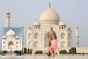 Agra : visite à pied du Taj Mahal avec le banc de la princesse Diana