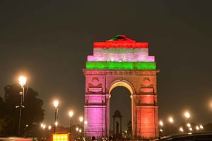 Delhi : visite de nuit avec la porte de l'Inde et Connaught Place