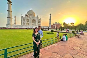 Depuis Delhi : visite d'une journée privée du Taj Mahal et d'Agra avec déjeuner 5 étoiles