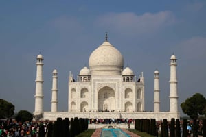 Taj Mahal: toegangsbewijs voor snelle toegang voor tour bij zonsondergang met gids
