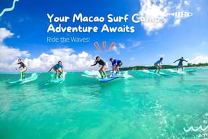 Aulas de surf em grupo - Aprende a surfar na praia de Macau com recolha
