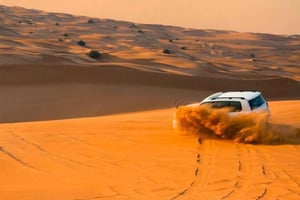 Dubaj: Safari na pustyni, przejażdżka na wielbłądzie, sandboard i kolacja w formie bufetu
