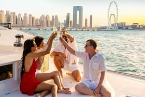 Dubai: Luksus solnedgangstur på yacht med snacks og drinks