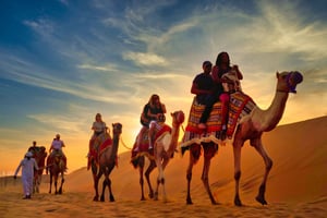 Dubai: Sunset Camel Trek, Al Khayma Camp, Stargazing & BBQ